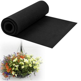 12x40 Inch Planter Liner Roll Fabric Planter Basket Liner Coconut Fiber Liner Roll Non Woven Black Hanging Basket Coco Liners Replacement Felt Window Box Liners for Plants Flower Outdoor Indoor Garden