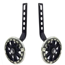YJIA a Pair of Children's Bicycle Riding Flash Silent Training Wheels, Suitable for 12 14 16 18 20 inch Single Speed Bicycles (black)