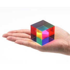 ZhuoChiMall CMY Mixing Color Cube, 40 mm (1.57 Inch) Acrylic Cube Prism, CMYcube for Home or Office Decoration, STEM/STEAM Toy, Science Learning Cube
