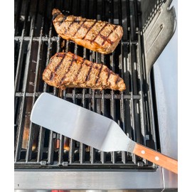 Küchenprofi Texas Heavy-Duty Stainless Steel/Rosewood BBQ Spatula - 7.5" x 3" x 17.7" Long Turner - BBQ Cooking Tools