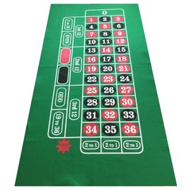 POKER CHIP SHOP GIANT GREEN ROULETTE FELT BAIZE CLOTH LAYOUT LARGE PLAYING AREA 180cm by 90cm
