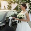 Handmade 4 White Dual-Head Wedding Car Decorations – Artifical Flowers,Floral