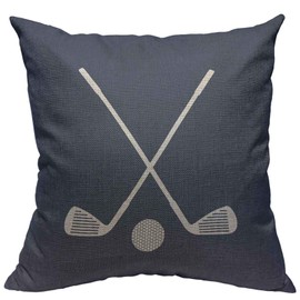 VERSUSWOLF Throw Pillow Covers Boys Golf Sports in Navy Blue and Room Cotton Linen Decorative Square Pillowcases Cushion Cover 18 X 18 Inch