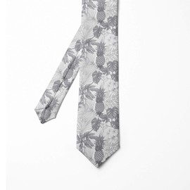 Ambesonne Necktie, Exotic Plantation Layout, 3.7", Dimgray White