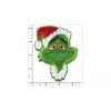 Patchwork Paradise Smiling Grinch Face Wearing Christmas Hat Embroidered Iron