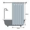EurCross Shower Curtain 120 x 200 cm with Weight Magnet,