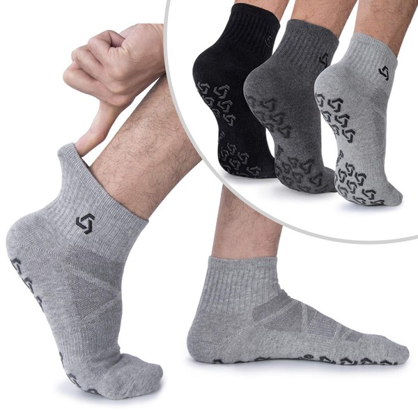 Ozaiic Non Slip Grip Socks for Yoga Home Workout Pure Barre, Pilates, Hospital, Ideal Cushion Socks for Men and Women