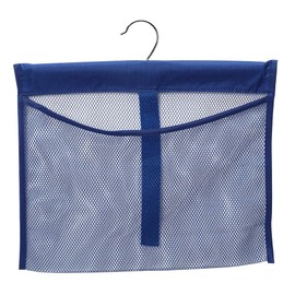 Dearjana Portable Mesh Pocket with Rotatable Hanger, Quick Dry Serial Type Bath Storage Organizers for Travel, Camper, RV, Gym, Cruise, Cabin, College Dorm Shower(Blue)