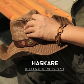 Beaded Bracelet Tiger Eye Bracelets for Men - HASKARE Genuine Gemstone Tigers Eye Crystal Jewelry Gifts for Men, Premium Handcrafted Beads Bracelet Unique Stone Bracelet for Men Energy Protection