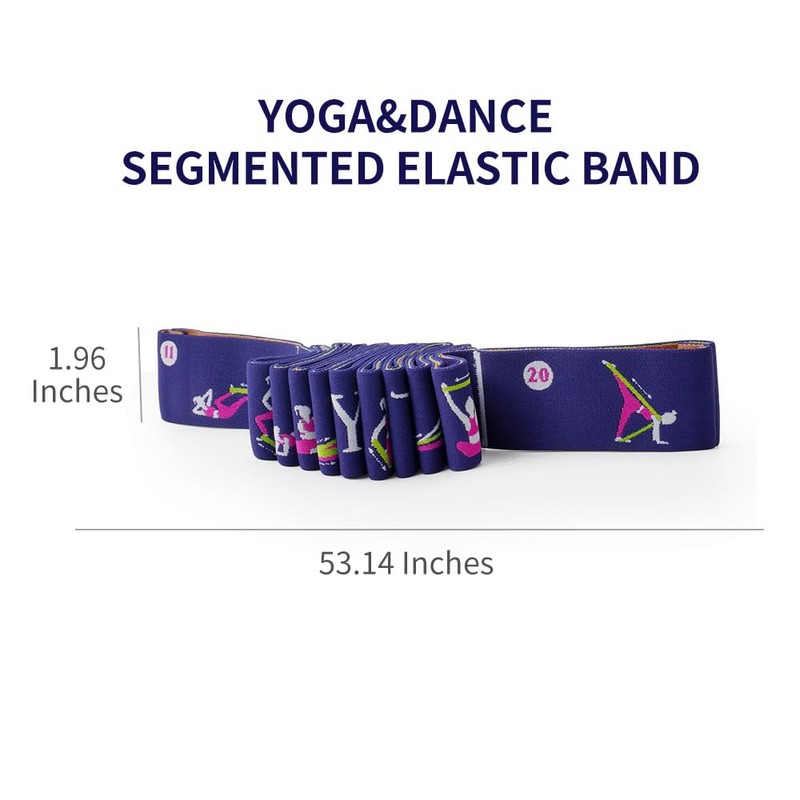 Stretch Band, Elastic Yoga Stretching Strap with 11 Loops for