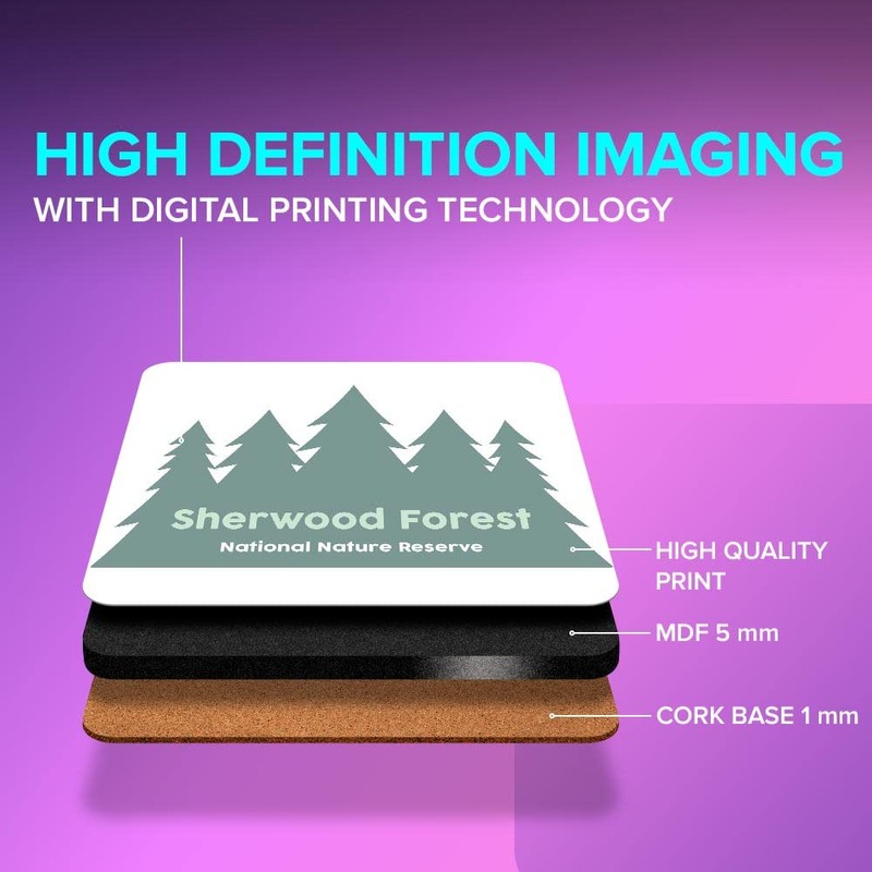 1 x Square Jumbo Size Coaster 12cm Sherwood Forest England