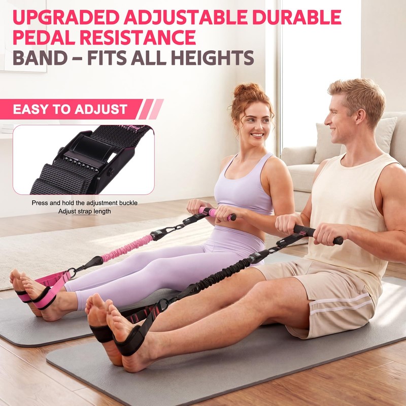 WALITO 15 PCS Pilates Kit, Adjustable Pedal Resistance Band with