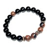 Mahogany and Black Obsidian Stretch Bracelet | 10mm Beads |
