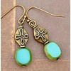 Aqua and Bronze Dangle Earrings Summer Jewelry Earrings for Women