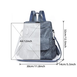 Valleycomfy Women's Small Mini Backpack City Backpack Daypack PU Fashion Travel Shoulder Bag Handbag Backpack for Travel School Work, blue