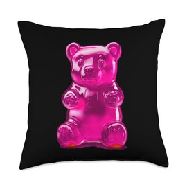 Pink Gummy Bear Throw Pillow