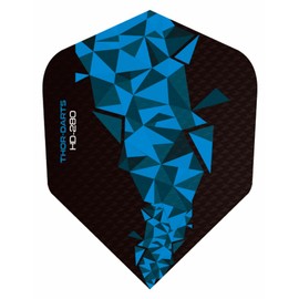 THOR-DARTS 30 pieces (10 set) extra strong darts flights HD-280 blue black 150 micron flights extra long durable standard shape ultra strong blue-black HD150 Plus (F2 blue)