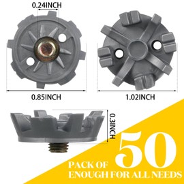 Cozypower 51 Pcs Golf Cleats Set 50 Golf Shoe Spikes Replacements with 1 Golf Cleats Spanner Metal Thread Screw 6 mm Dia Golf Shoe Cleats for Cricket Shoe Golf Player (Gray)