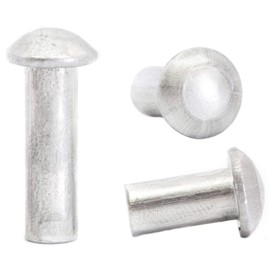 M2 (2mm x 10mm) Aluminium Solid Round Head Rivets DIN 660 (Pack of 20)