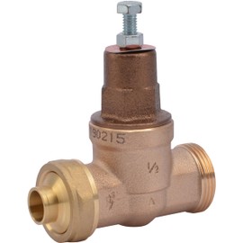 Cash Acme EB45 Pressure Regulating Valve, Single Union, 1/2 Inch Sweat x NPT Female, Metal Top, 60 PSI, PVA08M-SUSW-60