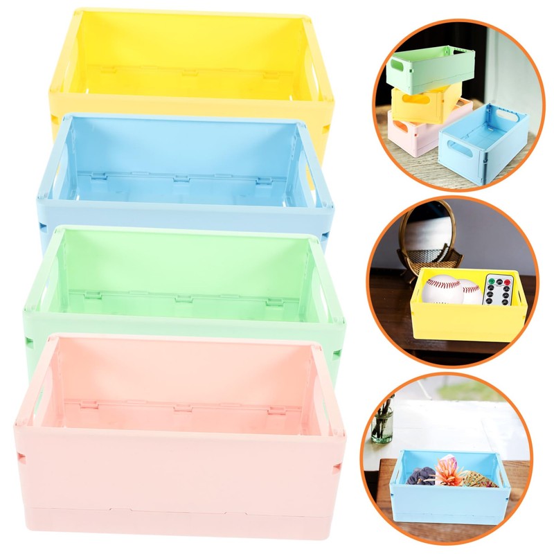 Levemolo 4Pcs Stackable Storage Box Versatile Sundries Organizer for Home