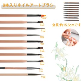 Nail Art Brush Set, Nail Art Brush, Nail Art Brush, Beginner Set, Nail Supplies, Round Brush, Gel Nail Painting Brush, 3D Nail Brush, Gel Art, Color, Gel Nail, Delicate Nail Supplies, Set of 9