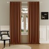 DUALIFE 120 Inch Extra Long Linen Rust Curtains Floor to