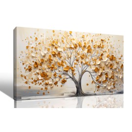 Large Artwork for Walls Tree of Life Canvas Wall Art Pictures for Living Room Bedroom Wall Decor Canvas Painting Abstract Yellow Tree Framed Wall Art Decorative Print Ready to Hang Size 20x40 inch