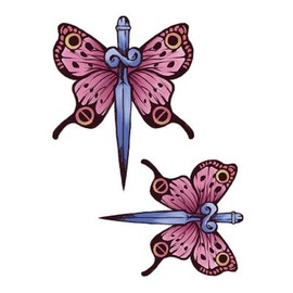 Jolyne Cujoh Butterfly Arm Tattoos JOJO Star Birthmark Stickers (Butterfly only(2pcs))