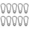 10Pcs Snap Hook Stainless Steel Safety Rope Spring Carabiner Hanging