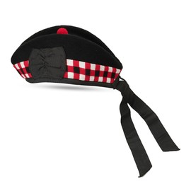 Glengarry HAT Wool Cap with Soft Cotton Lining Comfortable FIT Kilt Accessories – Military Cap (UK, Numeric, 7 1/4, (UK. 58) Black Wool DICED)