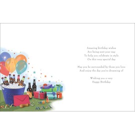 Piccadilly Greetings Regal Publishing Birthday Card Male - 8 x 6 inches, grey|blue