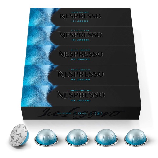 Nespresso Vertuo Line Iced Coffee, Iced Leggero, 10 Capsules (Pack