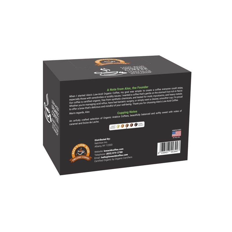 Alex’s Low Acid Organic Coffee | Created to Limit Heartburn,