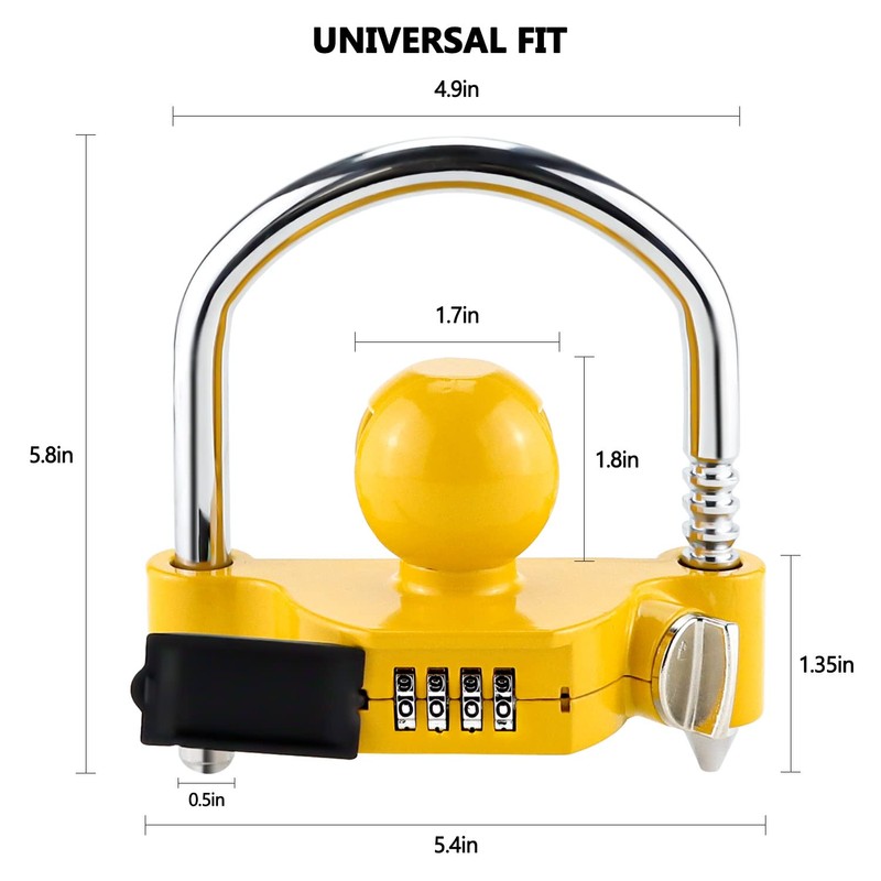 Covienapp Trailer Hitch Lock Adjustable Tow Hitch Lock Universal Ball