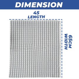 Towelogy® 4 Pack Kitchen Towel Set Monocheck Grey 100% Cotton Terry Tea Towels for Drying Dishes Multipurpose Dish Towels | Highly Absorbent & Durable 45x65cm (Grey White, 4)