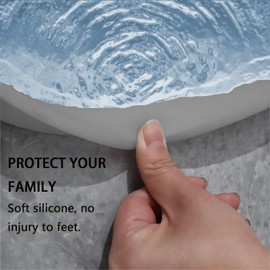 Adyawen Upgraded Version Foldable Shower Dam Shower Plug and Fixing System to Keep Water in The Bathroom and Keep The Shower Wet and Dry，Shower Water Stopper. (39 "L, Grey)