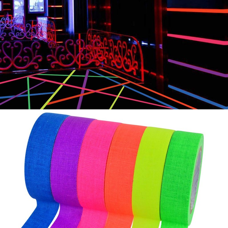 12 Pack UV Blacklight Reactive 6 Color Fluorescent Cloth Neon