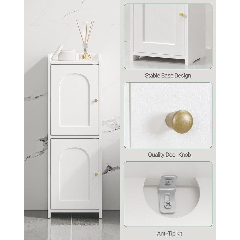 Hzuaneri Bathroom Storage Cabinet, Corner Floor Cabinet with 2 Doors