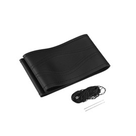 Motoforti Car Hand Sewn Steering Wheel Cover Stitch Fit 15.4-16 Inch Black Long-lasting