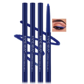 Jutqut 4PCS Blue Eyeliner Pencil, Eye Liner Pencils, Waterproof Eyeliner Pencil & Smudge Proof Long-lasting, Eye Shadow Pencil, High-Pigmented Colorful Eye Liner Pencils, Retractable Eyeliner