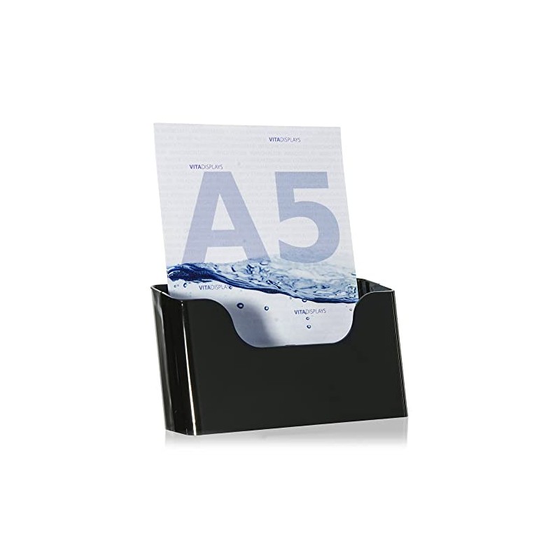 VITAdisplays DIN A5 Table Brochure Stand, Flyer Stand, Black Flyer