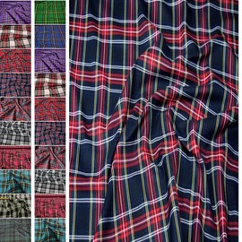 StoffBook Black Classic Tartan Tartan Fabric, Checked Fabric, D246