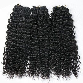Crochet Human Hair Extensions Water Wave Pre-Separated Curly Crochet Hair Extensions Invisible Micro Loop Crochet Hair Knotless Feather Crochet Human Hair 16inch 120g