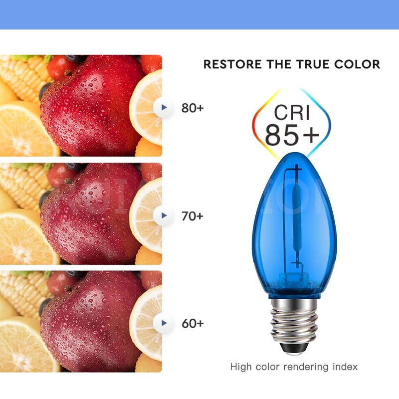 Ruiandsion E12 LED Bulb 110V Blue Screw Base for Display