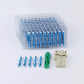100pcs LC UPC Fiber Optic Quick Connector with Matched Tools Fiber Optic Fast Connectors Single Mode 9/125 Fiber Mechanical Connectors Adapter for 2.0x3.0mm Butterfly Fiber Cable