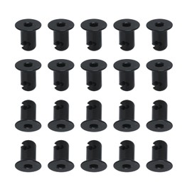 VPZMT .500 Grip 7/16" Aluminum Dzus Button Flush Allen Head Quarter Turn Fasteners (20-Pack) (Black)