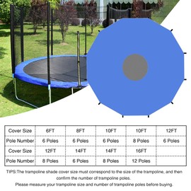Trampoline Sun Shade Cover 6FT 8FT 10FT 12FT 14FT 16FT Trampoline Top Cover Waterproof Trampoline Canopy Oxford Outdoor Trampoline Accessories