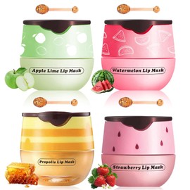 4 unidades de bálsamo labial de abeja, máscara de labios, olla de miel, reduce las líneas de los labios, prevención seca