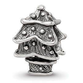 925 Sterling Silver Charm For Bracelet Christmas Tree Bead Holiday Celebration Fine Jewelry For Women Gifts For Her